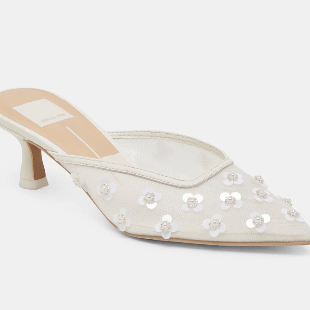 Dolce Vita Clara Pearl Kitten Heels - Size 5.5